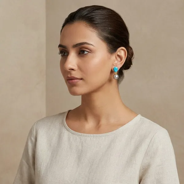 Pure_Silver_Turquoise_Pearl_Earring