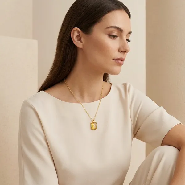 925_Sterling_Silver_Star_Necklace_with_Citrine_Hydro_Quartz,_CZ_Center,_18K_Gold_Plated_Pendant_with_Chain