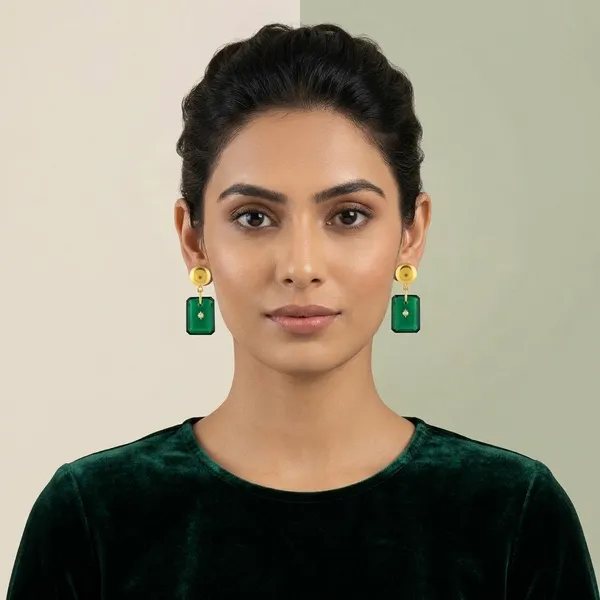 Pure_925_Silver_With_18K_Gold_Plating_With_Emerald_Hydro_Quartz_Stone_With_Cz_Star_In_Center