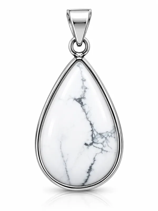 White_Stone_Teardrop_Pendant,_Brass_Pendant,_Natural_Look_White_Gemstone,_Statement_Jewelry,_Gift_for_Her