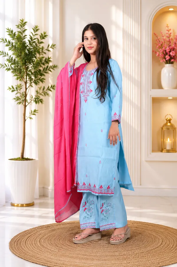Pastel_Blue_Mal_Cotton_Embroidered_Kurta_Set_For_Women