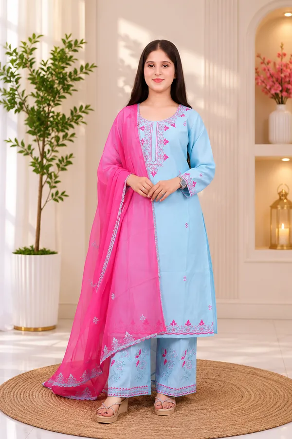 Pastel_Blue_Mal_Cotton_Embroidered_Kurta_Set_For_Women