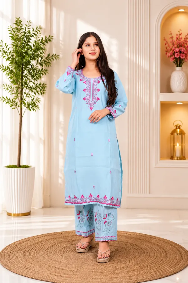 Pastel_Blue_Mal_Cotton_Embroidered_Kurta_Set_For_Women