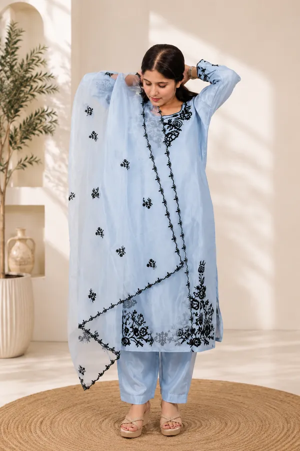 Sky_Blue_Organza_Embroidered_Salwar_Suit_Set_For_Women