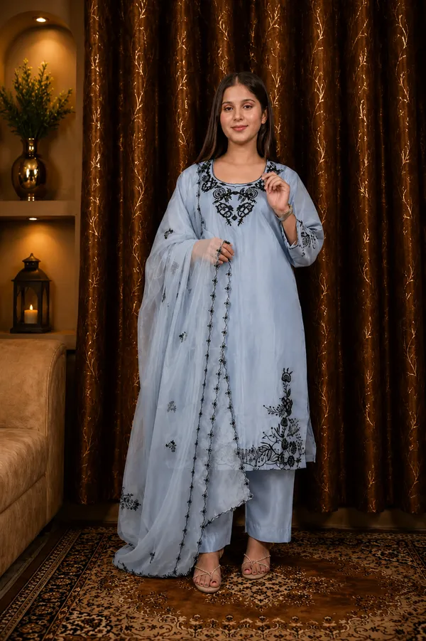 Sky_Blue_Organza_Embroidered_Salwar_Suit_Set_For_Women