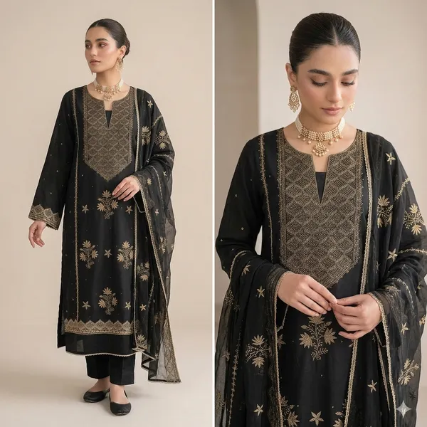 Black_Crape_Embroidered_Pakistani_Suit_Set_For_Women