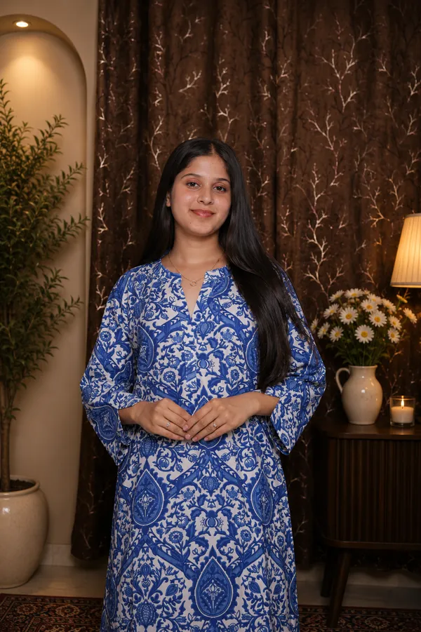 Aaraish_Women_Blue_Traditional_Print_Co-Ord_Set