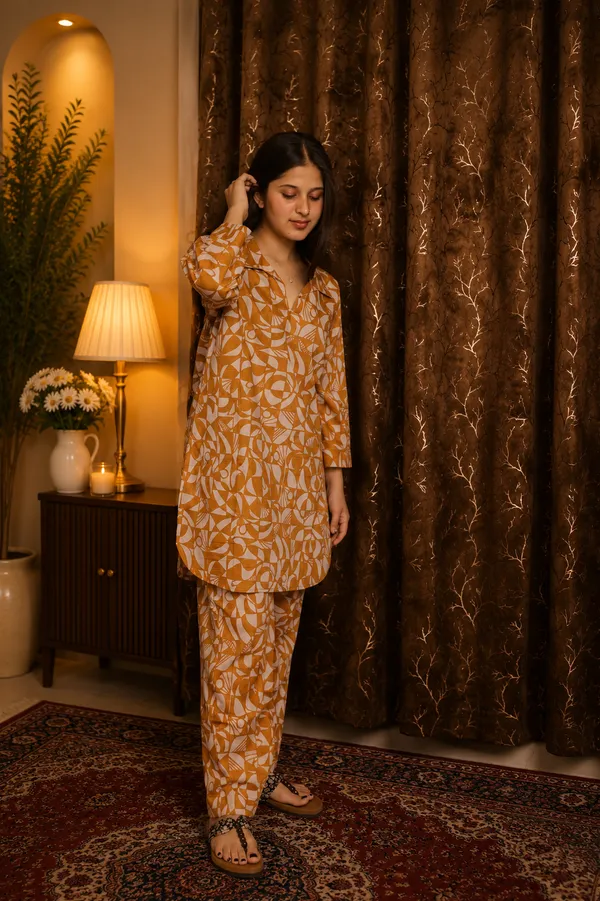 Aaraish_Women_Mustard_Geometric_Printed_Co-Ord_Set