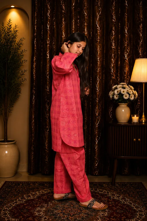 Aaraish_Women_Pink_Abstract_Printed_Kurta_Co-Ord_Set