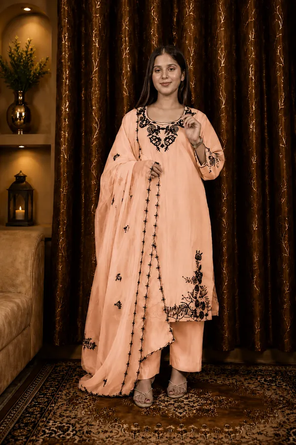 Peach_Organza_Embroidered_Palazzo_Suit_Set_For_Women