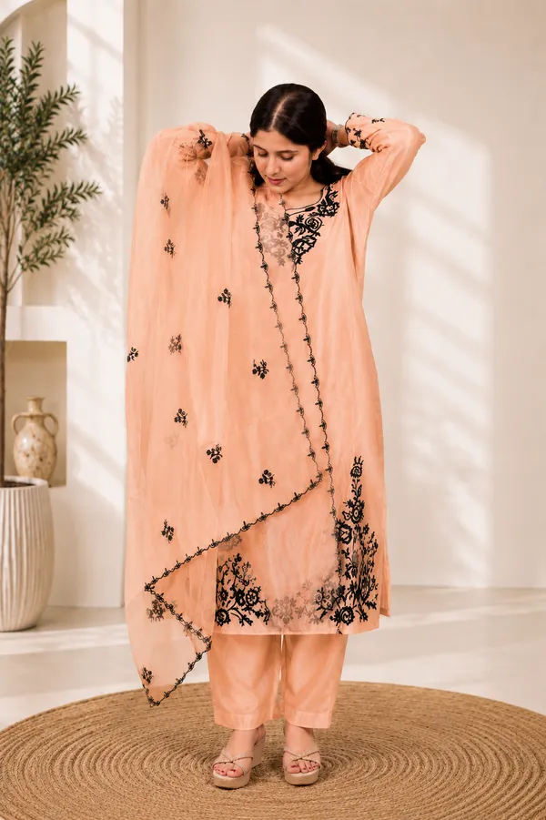 Peach_Organza_Embroidered_Palazzo_Suit_Set_For_Women