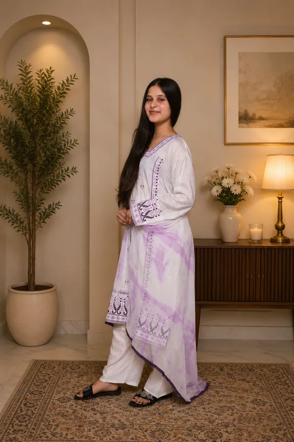 White_Purple_Jaam_Cotton_Embroidered_Unstitched_Suit_Set_For_Women
