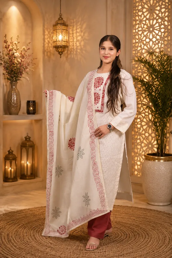 Cream_Cotton_Embroidered_Floral_Salwar_Suit_Set_For_Women