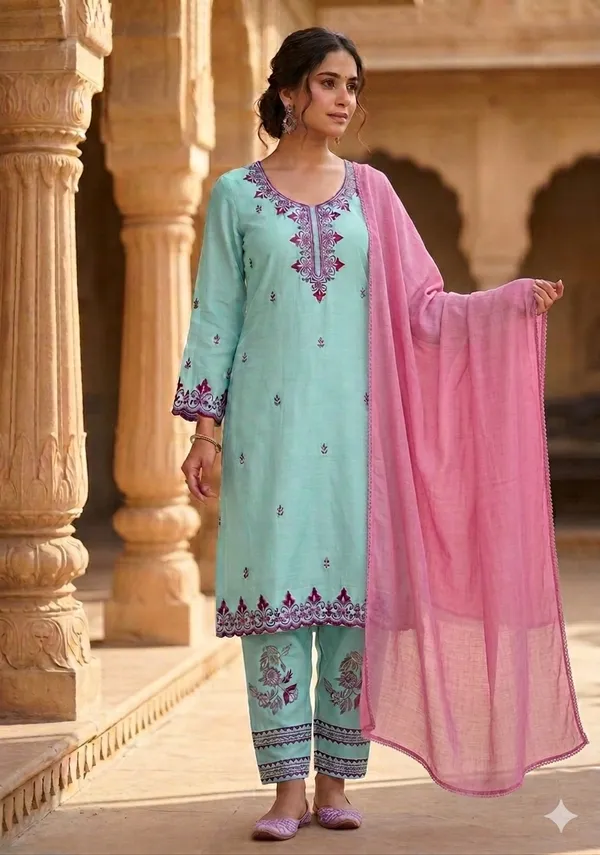 Pastel_Blue_Mal_Cotton_Embroidered_Kurta_Set_For_Women