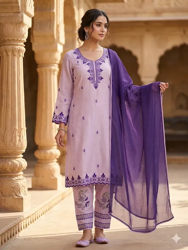 Purple_Ombre_Mal_Cotton_Embroidered_Kurta_Set_For_Women