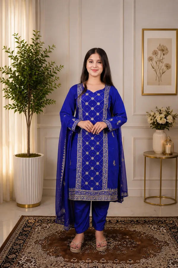 Royal_Blue_Crape_Embroidered_Salwar_Suit_Set_For_Women