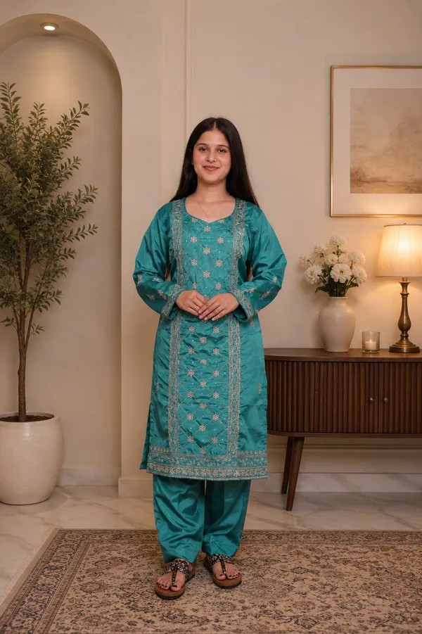 Teal_Blue_Crape_Embroidered_Salwar_Suit_Set_For_Women