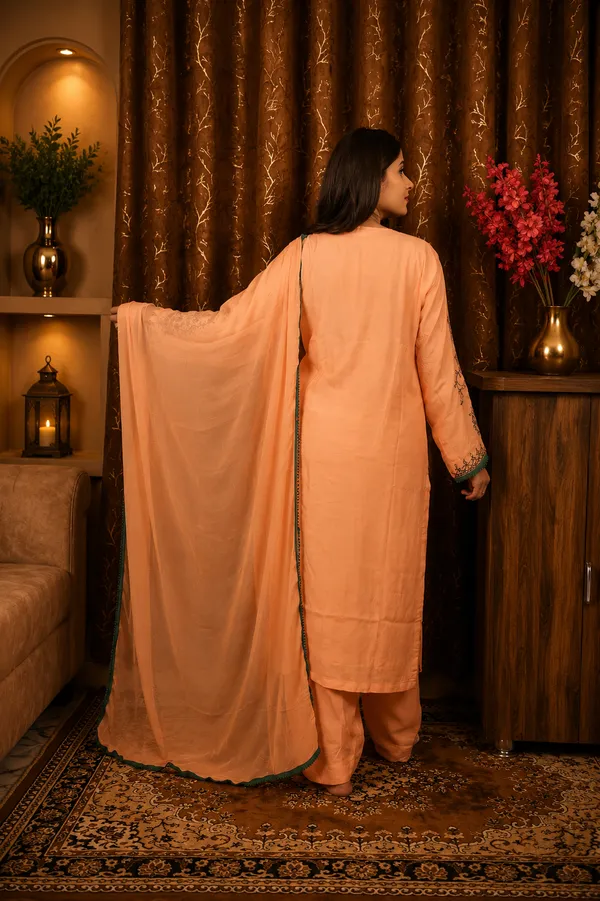 Women_Peach_Embroidered_Maslin_Cotton_Straight_Kurta_with_Trousers_&_Dupatta_Set