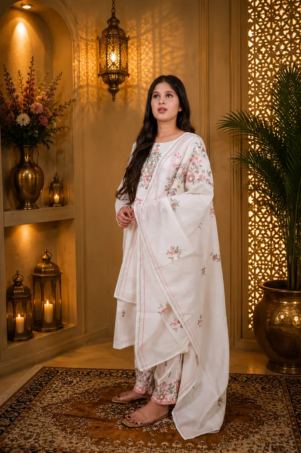 White_Jaam_Cotton_Embroidered_Kurta_Set_For_Women