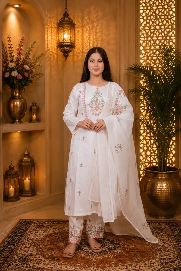 White_Jaam_Cotton_Embroidered_Kurta_Set_For_Women