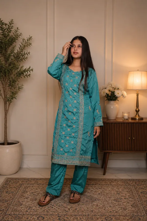 Teal_Blue_Crape_Embroidered_Salwar_Suit_Set_For_Women