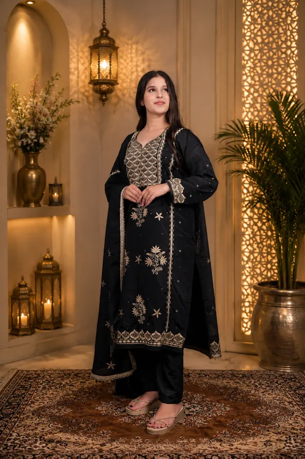 Black_Crape_Embroidered_Pakistani_Suit_Set_For_Women