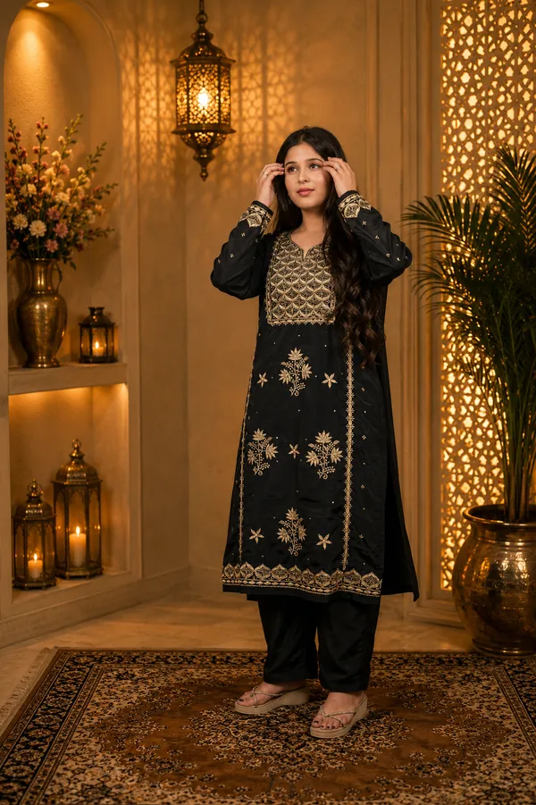 Black_Crape_Embroidered_Pakistani_Suit_Set_For_Women