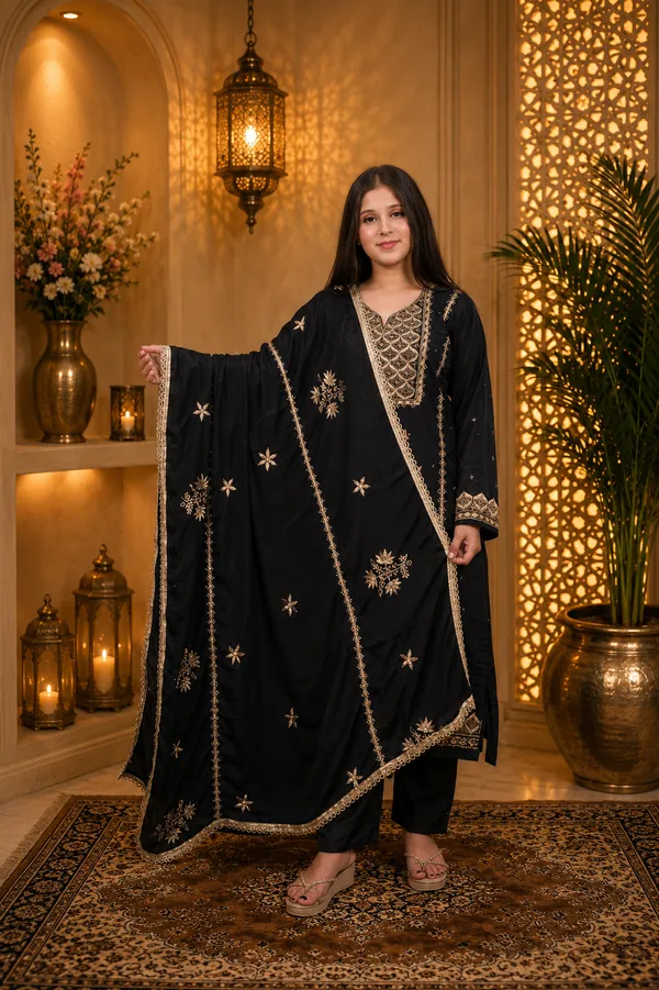 Black_Crape_Embroidered_Pakistani_Suit_Set_For_Women