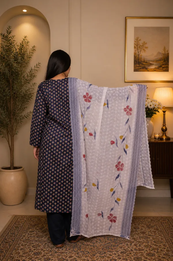 Navy_Blue_Cotton_Printed_Embroidered_Kurta_Set_For_Women