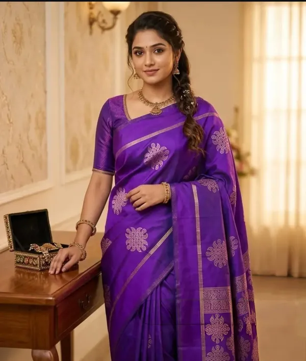 Kolam/Rangoli_Art_Silk_Saree