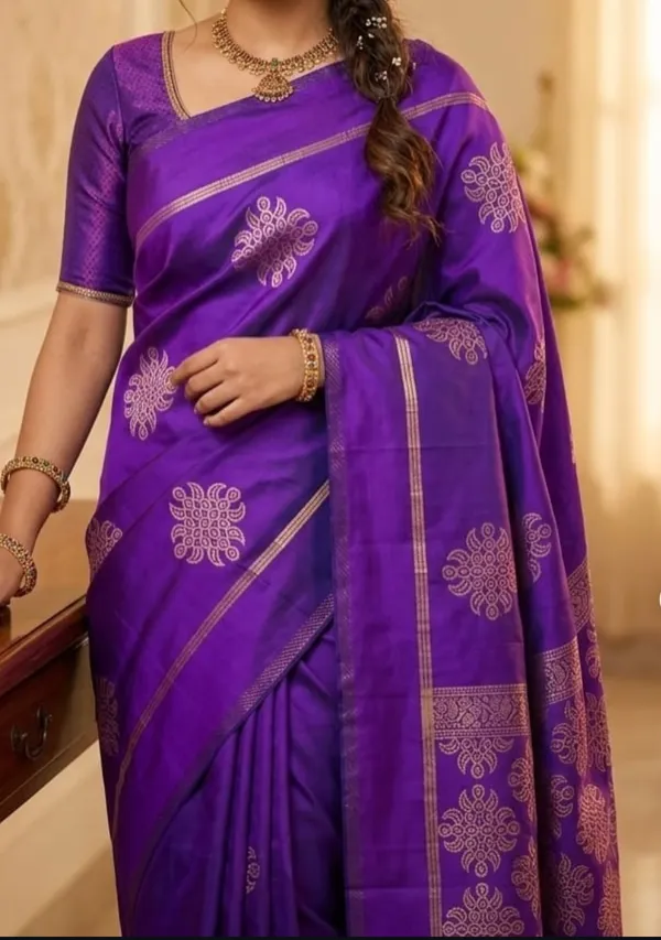 Kolam/Rangoli_Art_Silk_Saree
