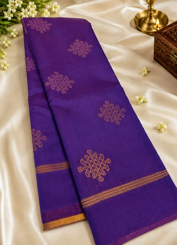 Kolam/Rangoli_Art_Silk_Saree