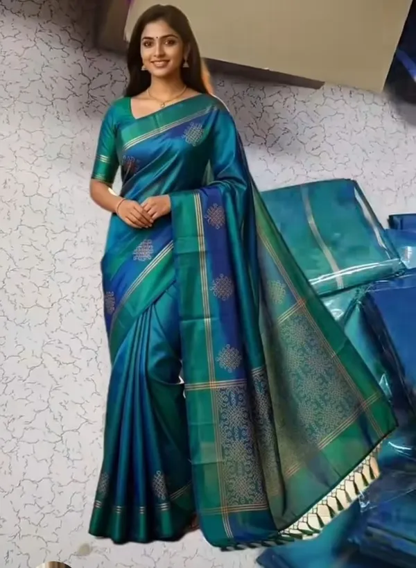 Kolam/Rangoli_Art_silk_Sarees