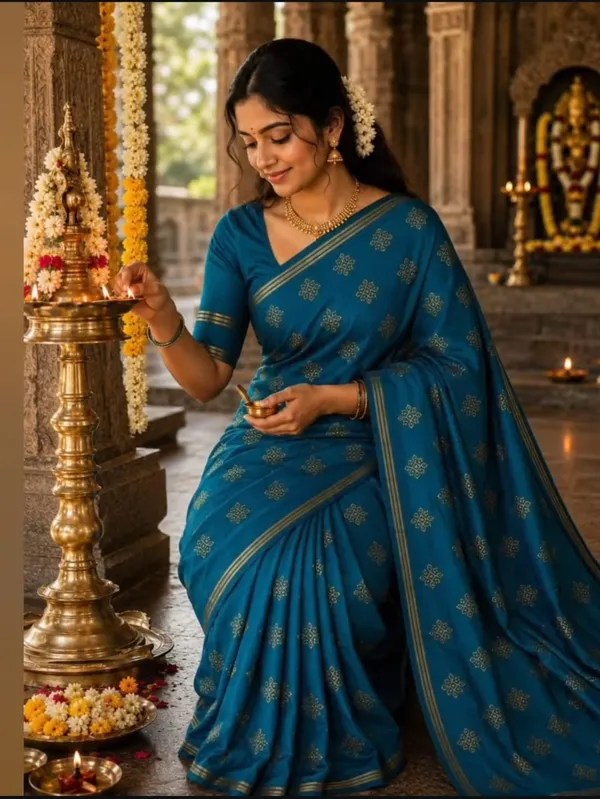 Kolam/Rangoli_Art_silk_Sarees