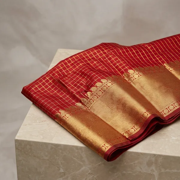 Banarasi_Silk-_Small_Checks_Saree