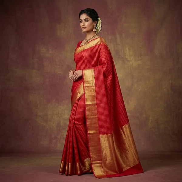 Banarasi_Silk-_Small_Checks_Saree
