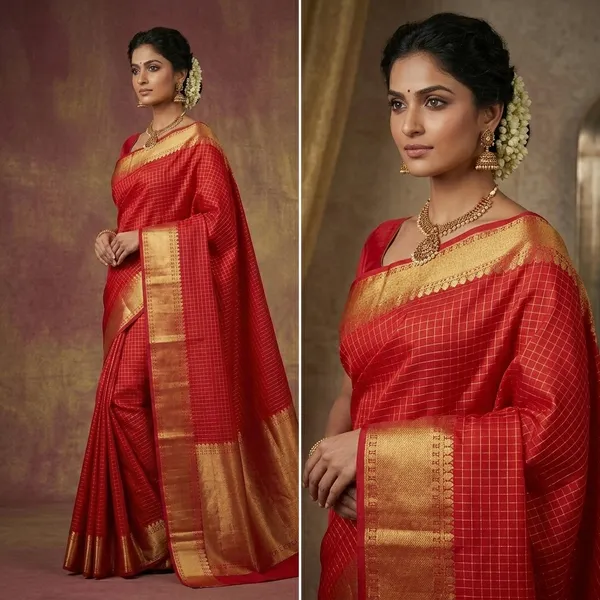Banarasi_Silk-_Small_Checks_Saree