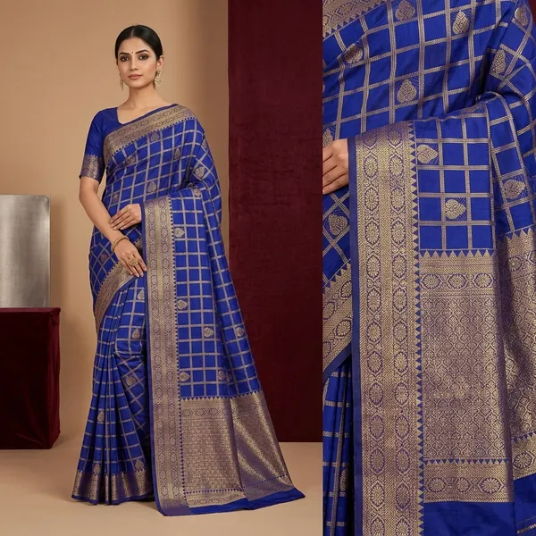 Khadi_cotton-_Golden_zari_pallu