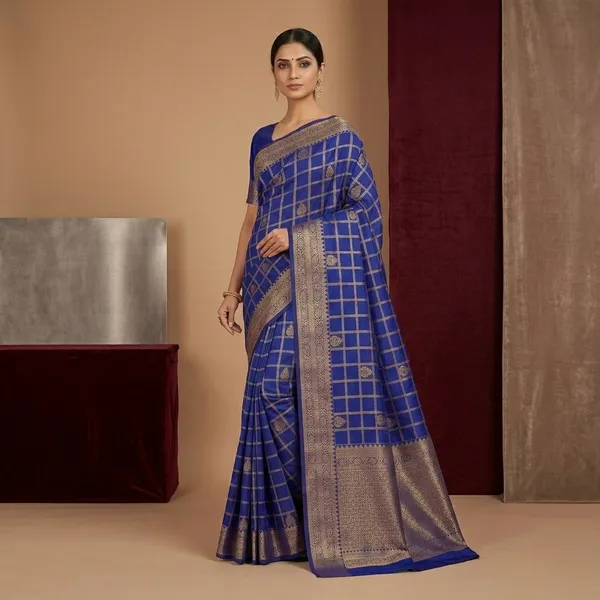Khadi_cotton-_Golden_zari_pallu