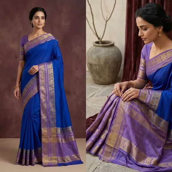 Mysore_crepe_silk-_Red/Black-_Rashmika_saree