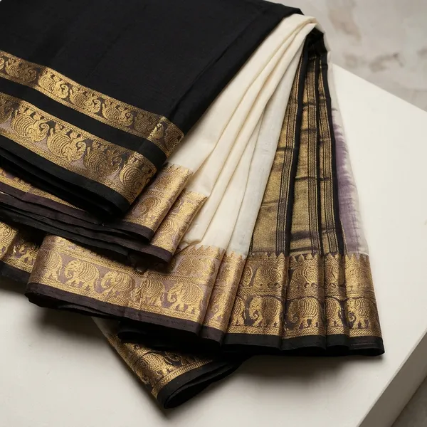 Self_colour_golden_zari_Tissue_sarees