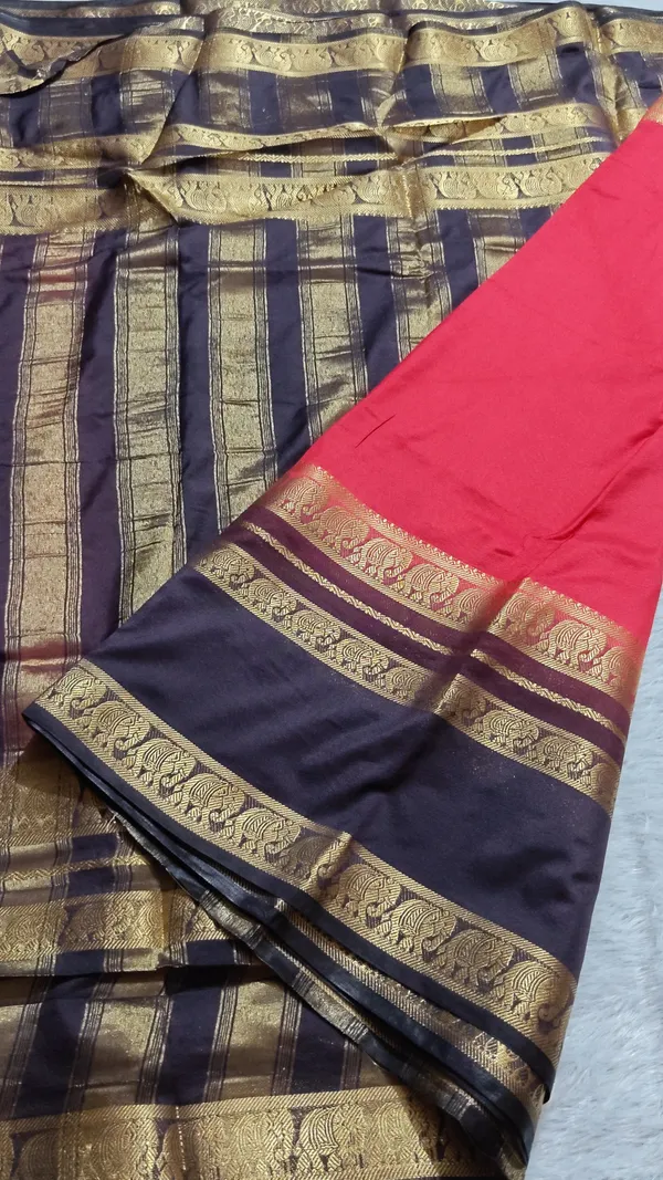 Viscose_Georgette_checkered_Saree-_Satin_border
