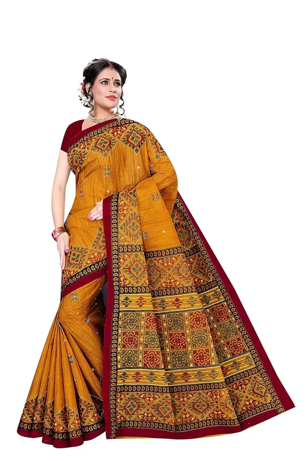 Tamaira_Fashion_Women_S_Plain_Weave_Pure_Cotton_Saree_Without_Blouse_Piece