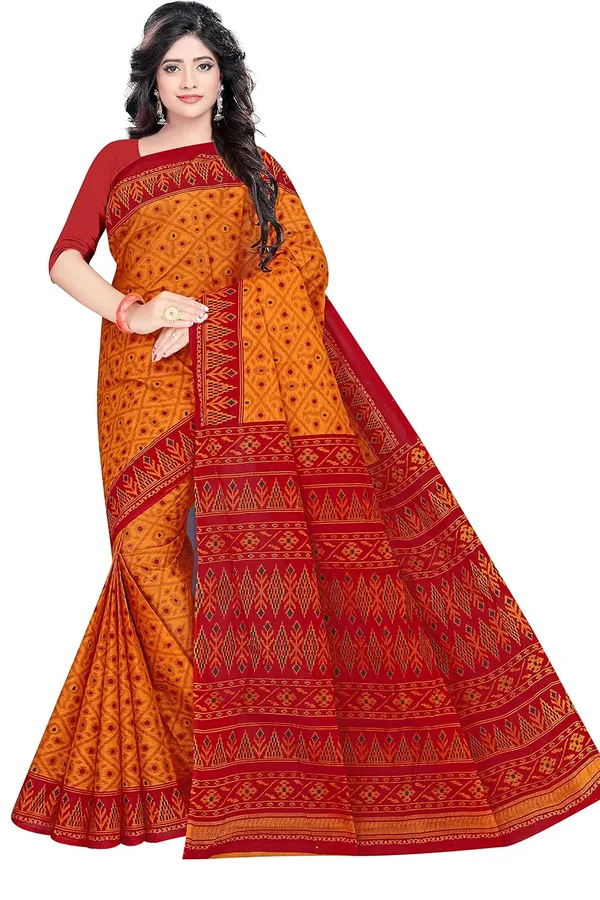 Tamaira_Fashion_Women_S_Plain_Weave_Pure_Cotton_Saree_Without_Blouse_Piece