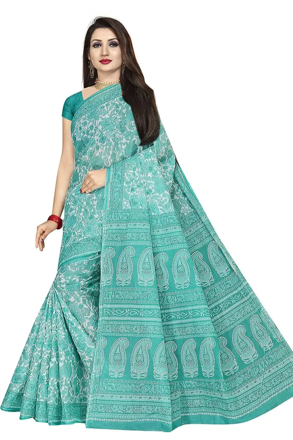 Tamaira_Fashion_Women_S_Plain_Weave_Pure_Cotton_Saree_Without_Blouse_Piece