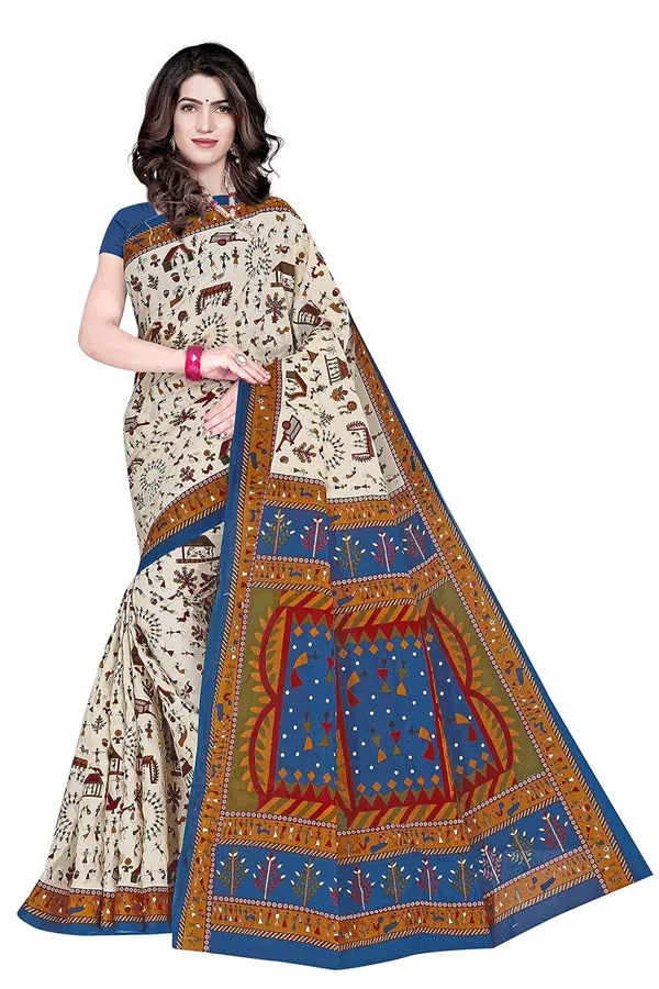 Tamaira_Fashion_Women_S_Plain_Weave_Pure_Cotton_Saree_Without_Blouse_Piece