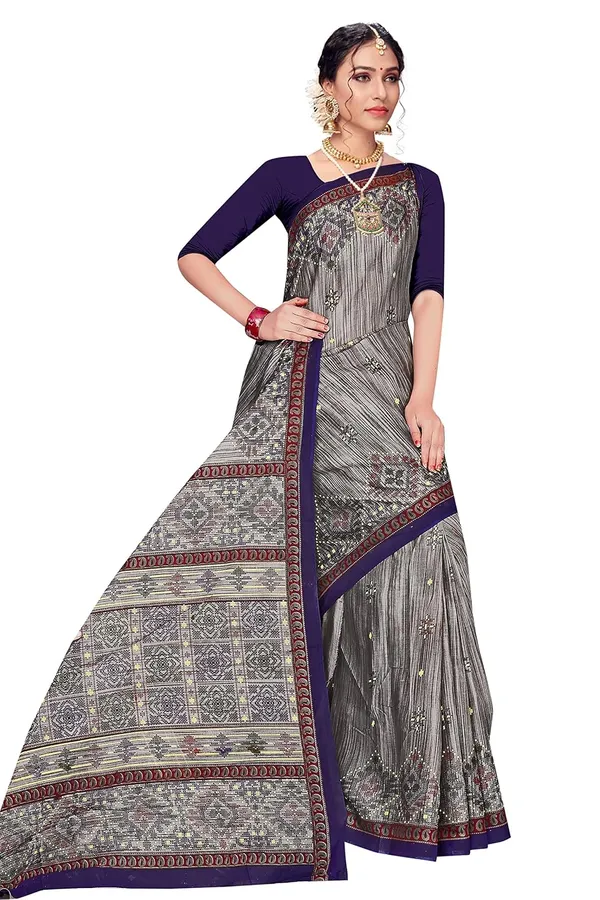 Tamaira_Fashion_Women_S_Plain_Weave_Pure_Cotton_Saree_Without_Blouse_Piece