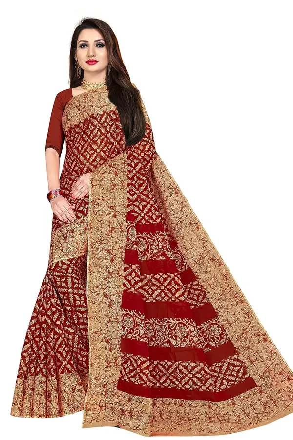 Tamaira_Fashion_Women_S_Plain_Weave_Pure_Cotton_Saree_Without_Blouse_Piece