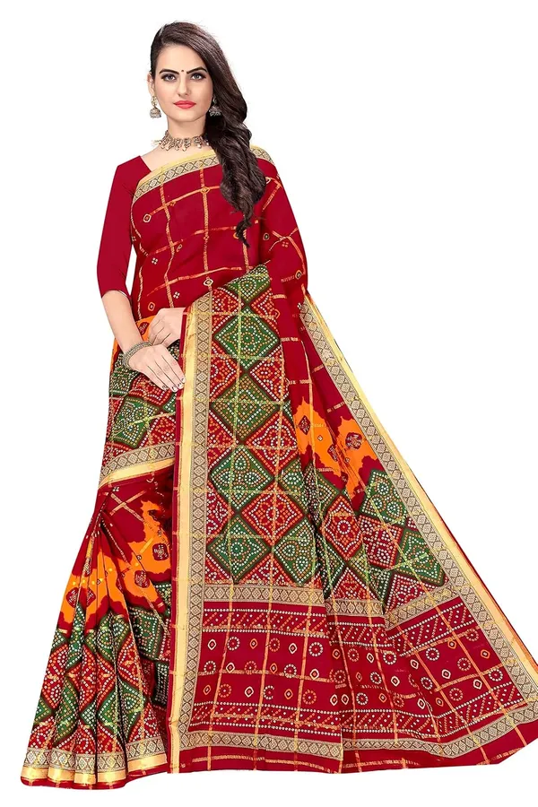 Tamaira_Fashion_Women_S_Pure_Cotton_Bandhani_Saree_Without_Blouse_Piece