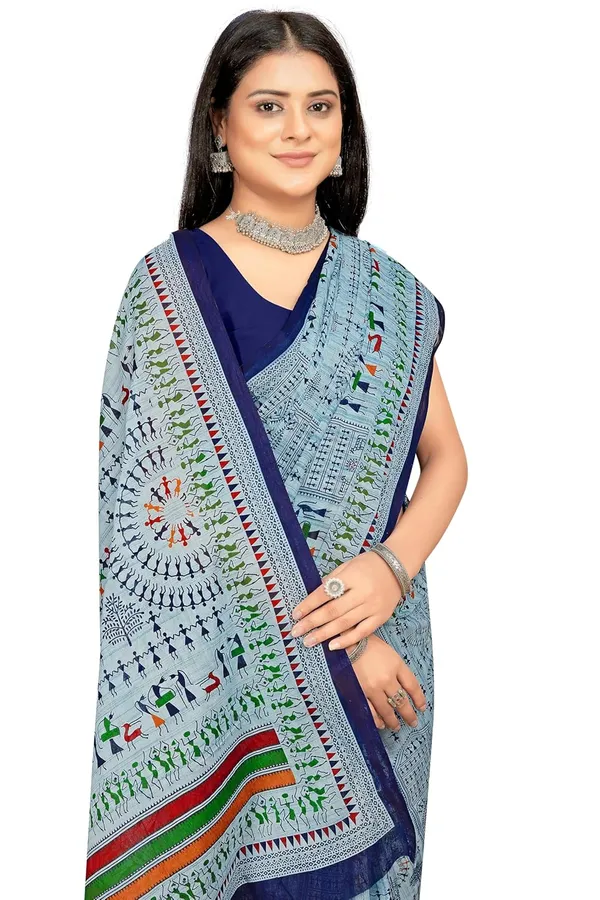 Tamaira_Fashion_Women_S_Warli_Printed_Pure_Cotton_Mulmul_Saree_Without_Blouse_Piece_2509_Parent